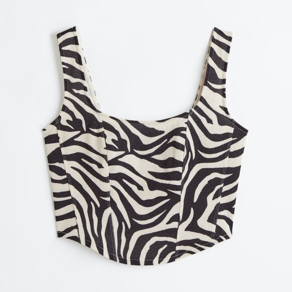 H&M Zebra Print Bustier Top in Medium